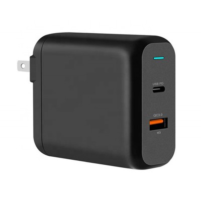 Fast Travel Type-C PD Wall Mounting USB Phone Charger with QC3.0 18W Output